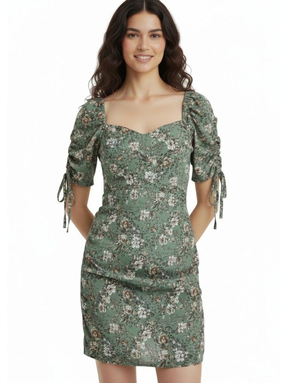 Altar'd State Vintage Floral Ruched Mini Dress
